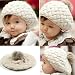 Feng Cute Baby Kids Girls Cute Warm Winter Knit Crochet Beanie Hat Cap (Rice)