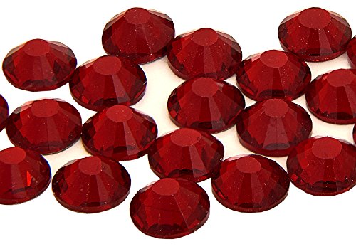 100 x (Siam - Dark Red, ss12 (3.2mm), The Swarovski Alternative, EIMASS® GRADE A Crystals, Foiled Back, Flat-back, Non-Hot Fix Rhinestones Glue Fix Gems to Embellish Clothes, Bags, Shoes, Customise Coverse & other Personal Items