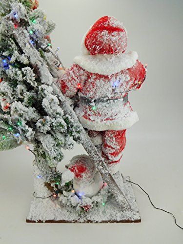 40 "/ 100cm Pre Lit floqué Arbre de Noël avec Père Noël Figure Décoration Arbre
