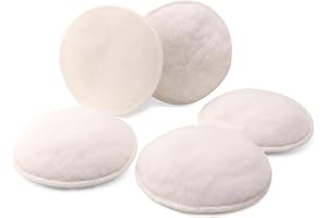 SPTA 150mm Lammwollhaube, 5tlg Polierfell Pad Polierset für Poliermaschine, Wollhaube Polierpad Wollpad Wollpuffer Polierhauben Lammfell für Autopoliermaschinen Exzenterschleifer Poliermaschine