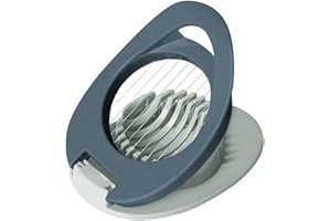 BANSHAN Egg Slicer with Stainless Steel Wire Egg Slicer, Multifunctional Egg Cutter for Evenly Slicing Boiled Eggs Ham Banana and Strawberry(Blue)