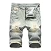 Produktbild Malloom® Herren Zipper Crumple Fit Gerade Jeans Vintage Style Jeans Hosen Hell Gelb