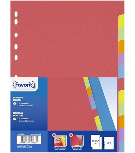 Rif. 1610SE - Set Di 5 Divisori In Carta Pastello Riciclata, 170 G - Foto 9