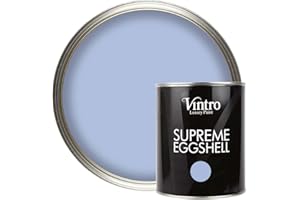 Vintro Paint | Satin Furniture Paint | Sky Blue | Wood | Trim | Metal | Eggshell Finish | 1 Litre (Georgian Sky)