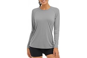 TACVASEN T-Shirts Manches Longues Femme UV Chemise de Protection Solaire UPF 50+ Extérieur Hauts de Performance