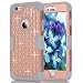 Produktbild iPhone 6S Schutzhülle, iPhone 6 Fall, asstar Studded Bling Strass stoßfest Hybrid Hart PC Soft Silikon High Impact Resistant Armor Defender Schutzhülle für Apple iPhone 6/6S, Rose Gold+Grey
