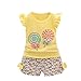 Produktbild Für 1 bis 4 Jahre Altes Mädchen Vovotrade Kleinkind Kinder Baby Mädchen Outfits Lolly T-Shirt Tops + Kurze Hosen Kleider Set Gelb (Größe: 12 / 18M)