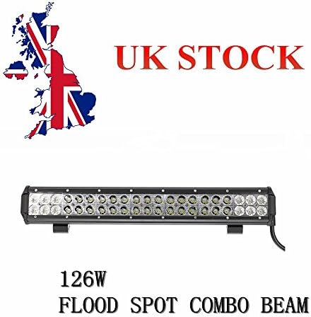 Topautolight 20" 126W CREE LED Spot Flood Combo Beam Light Bar Offroad Truck 4wd SUV ATV Driving fog Lamp Waterproof