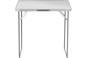 SA Products Utility Folding Table - Portable Foldable Table for Camping, Party & Picnic - Lightweight Small Folding Table - Sturdy Outdoor Patio Furniture with Aluminium Frame (2.6ft White)