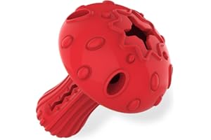 TONGKTAI Juguete masticable Agresivo para Perros, Juguete masticable Indestructible de Goma de Hongos con Limpieza Dental, dispensador de golosinas interactivas duraderas, Rompecabezas para Perros
