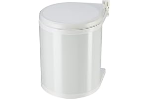 Hailo CompactBox M Abfallsammler - Einbau Swing Mülleimer aus Stahlblech, Farbe weiss für Küche und Bad - 15 Liter Küchenabfalleimer mit herausnehmbarem Inneneimer