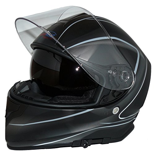 Protect Wear Moto Casco Integral Casco V127 de gr con parasol Color N
