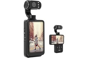 AgfaPhoto Gimbal Realimove MC3X - Caméra Stabilisateur 3 Axes 4K Ultra HD, Écran Tactile Rotatif 3,5", 20 MP, Suivi de Visage, Vision Nocturne, Grand Angle 120°, Wi-FI, Autonomie 170 Min - Noir