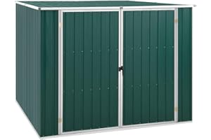 vidaXL Gerätehaus ohne Boden Doppeltür Schrägdach Geräteschuppen Schuppen Gartenhaus Gartenschuppen Grün 195x198x159cm Verzinkter Stahl