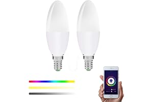 SMARTFY Bombilla Inteligente WiFi E14 Casquillo Fino LED RGBW compatible con Alexa, Google Home, Smart Life, Tuya, Multicolor Regulable 6W (2)