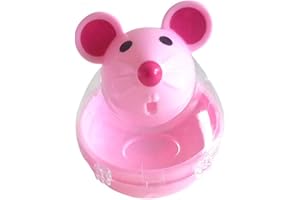 CRICTEQLEAP Jouet pour chat, chaton, souris en forme de distributeur de friandises, distributeur de nourriture, jouet à mâcher – Rose