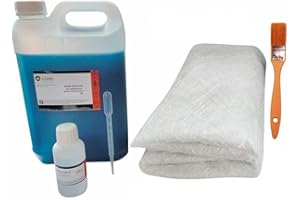 LA BOUTIQUE DU COMPOSITE 6,5 m² Tissu de verre 300 gr/m² + 5 Kg Résine Polyester iso + Catalyseur + Pipette dosage.