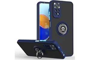 SEAHAI Funda para Xiaomi Redmi Note 11E Pro/Redmi Note 11 Pro 5G/4G Estuche, Translúcida Escarchado Duro PC Carcasa Antigolpes TPU Bumper Silicona Cubierta con 360° Anillo Soporte, Cielo Azul