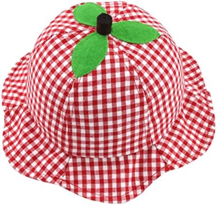 Zhhyltt Unisex Kids Cotton Lattice/Apple Modeling Design Sun Summer Hat Fisherman Kids Cap Hat Baby Hat for 6-18Months