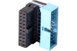 Cablecc Adattatore di prolunga USB 3.0 da maschio a femmina a 20 pin, angolato verso il basso, ad angolo retto di 90 gradi, per scheda madre (angolo basso)