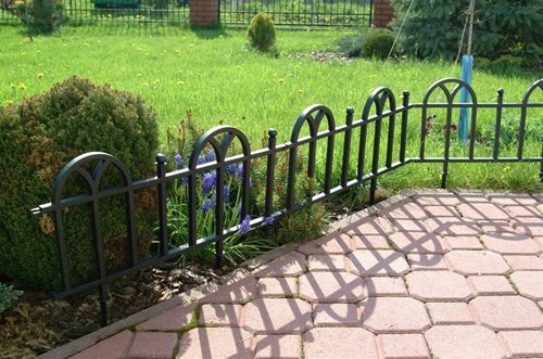 5 Stück Gartenzaun Beetzaun „Classic“ 62x30cm Beetbegrenzung Kunstoff schwarz - 6