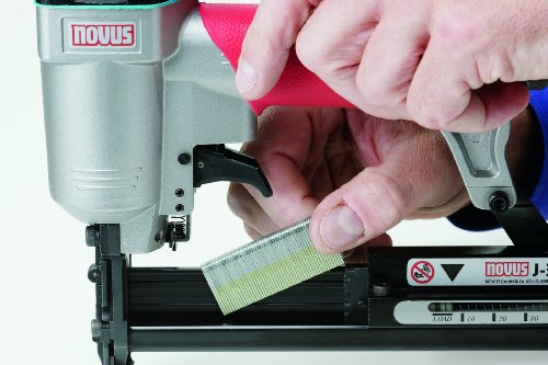 Novus Drucklufttacker J – 328 air power, professioneller Drucklufttacker mit Leichtmetallgehäuse, verarbeitet Schmalrückenklammern bis 28 mm Länge und Nägel bis 30 mm Länge, ideal für Vertäfelungsarbeiten, 032-0034 - 5