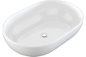 ‎NEG NEG Waschbecken Uno34A wunderschöne große ovale Aufsatz-Waschschale (60x43cm) mit schmalem Rand und Nano-Beschichtung