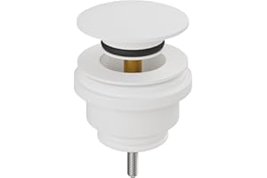LEMONBATH - Válvula Lavabo Universal Click-Clack para Desague Lavabo - Valvula Universal Lavabo Blanco Mate - Válvula con Tapon Lavabo - Duradero, Fácil de Limpiar, Montaje Fácil