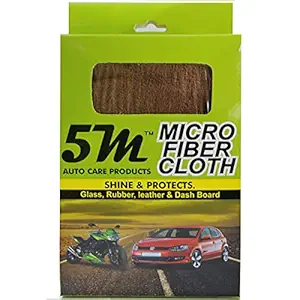 5M-Perfect Microfiber car Cleaner with no scrubbing | 400 GSM 60x40cm (Pack of 1) (Brown)