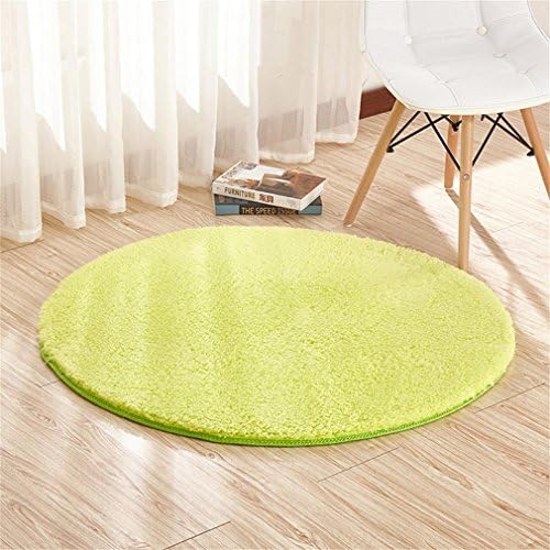 Yanie Rug Contemporary Living room& Bedroom Soft Shaggy Area Rug, Carpet / Solid Color / Round /Cashmere fabrics , Green , 200*200cm