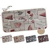 Alfombra Cocina Moderno Love multiusos Alfombra Corazones lavable en lavadora antideslizante Bordato 6 Tamaños cm 54 x 140 A - BEIGE