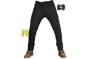 CBBI-WCCI Homme Pantalon de Moto pour Jeans de Moto Pantalon d'armure de Motard Pantalon de Protection pour vélo, 4 x Tapis de Protection
