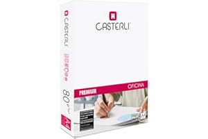 CASTERLI - Folios A4, Papel 500 Hojas Blancas, Tamaño A4, Papel 80 Gr, Extra Blanca, Multiusos