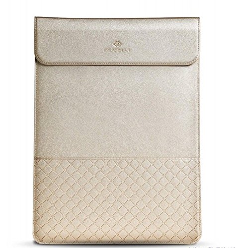 WIWU Ultra-dünne Umschlag Stil PU Leder Schutzhülle Laptop Handtasche für Macbook Air 11,6 / Pro Retina 12 Zoll / Laptops / Notizbuch Slim Schutz Hülle Tasche mit Maus Pad (Golden, 12 Zoll)