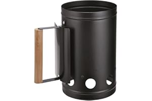 Bambelaa! Rozpałka do grilla z drewnianym uchwytem, srebrno-czarna, ok. 17 x 27 x 27 cm