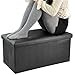 Beyondfashion 76cm x 38cm x 36cm Large Double Faux Leather Ottoman Folding Storage Pouffe Toy Box Foot Stool Seat (Black)