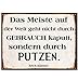 Produktbild Blechschild - PUTZEN - Vintage Wandschschild Wanddekoration im Shabby Style