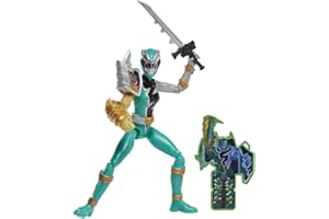 Power Rangers Dino Fury, Ranger Vert avec Manche Sprint, Figurine de 15 cm avec clé Dino Fury et Sabre Chromafury Multicolore