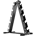 Iron Crush A-Frame Dumbbell Rack for Hex Dumbbells - Heavy Duty Steel Stand for Home or Gym - Widened Legs For Stability, Protective Rubber Caps.