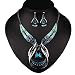 Sansar India Big Drop Sapphire Retro Elegant Style Necklace Earring Sets Party Wear for Girls and Women RS.699.00