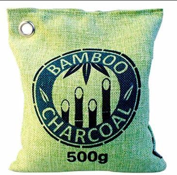 Natural Bamboo Air Freshener Air Purifier with Active Carbon – Wonder For Living Room, Kitchen, Bedroom, Bathroom and Living Rooms, Car etc. Toxin Free and 100% biodegradable – 500g – Green