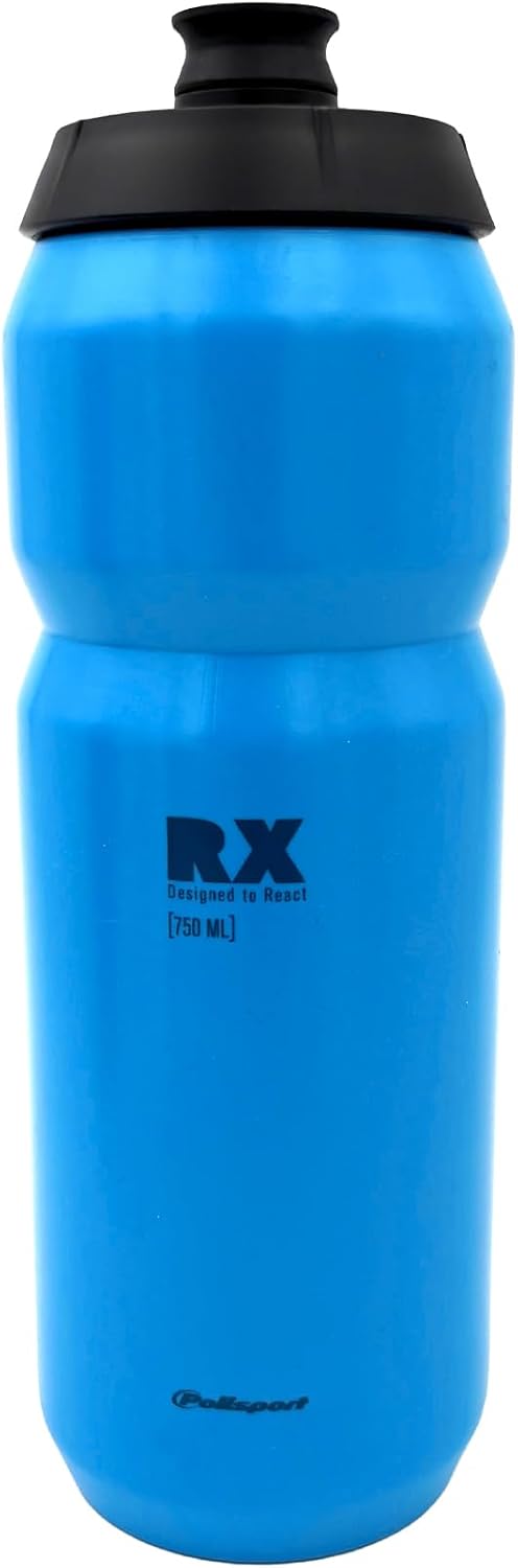 Polisport 8646300372 R 750ml AMZ Botella de Agua Multi-Deporte, Capacidad 750ml, Ultra-Ligero, Flexible, Boquilla Soft-Touch, Sin BPA, Bidón Ciclismo, MTB, Color Azul