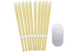 SIOPPKIK Candele per orecchie, kit per candele per rimozione del cerume con cera d'api organica naturale per orecchie bloccate, candele per orecchie da 10 pezzi con 5 dischi protettivi