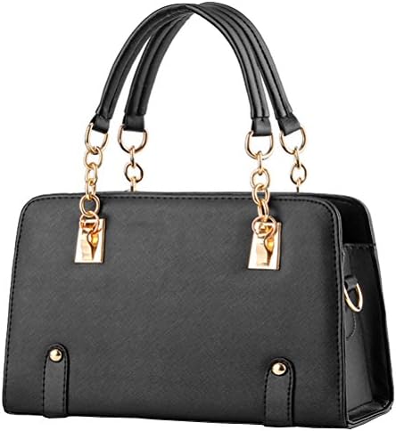 Vusum Women's Leather Handbag Zipper Hobo Satchel Toe Shoulder Bag Black
