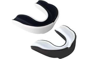 THIREI Zahnschutz, Sport Mundschutz, 2 Stücke Mundschutz Boxen, Sport Zahnschutz für MMA Kampfsport Boxen, Erwachsene, SchwarzWeiß