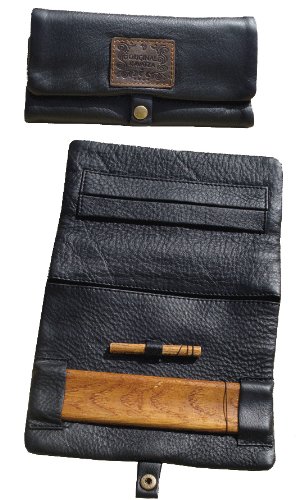Preisvergleich Produktbild ORIGINAL KAVATZA Drehtasche "Classic" aus schwarzem Glattleder - PatchouliWorld