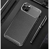 Spia Apple iPhone 11 Pro Max Kılıf Siyah Karbon Silikon Orijinal Esnek İnce Geliştirilmiş Dayanıklı Darbe Karşıtı Koruyucu Ye