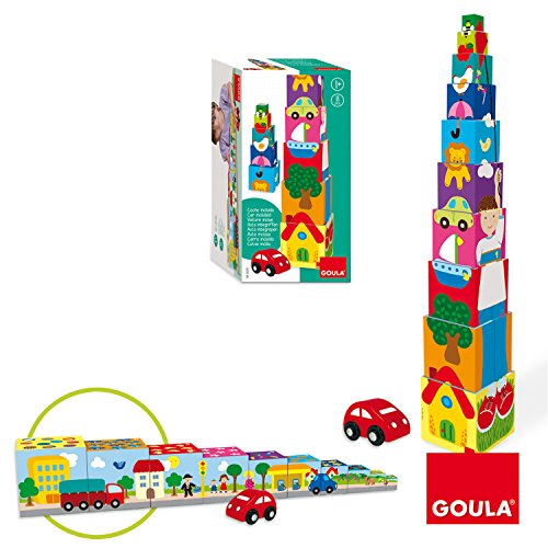 Imagen 3 de Goula - Puzzle cubos apilables coche (Diset 55202)
