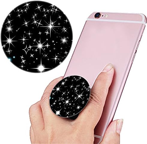 Multi-Function Mounts and Stands, Expanding Stand Grip Pop Mount Socket for Smartphones, iPhone and Tablets-Black starry sky