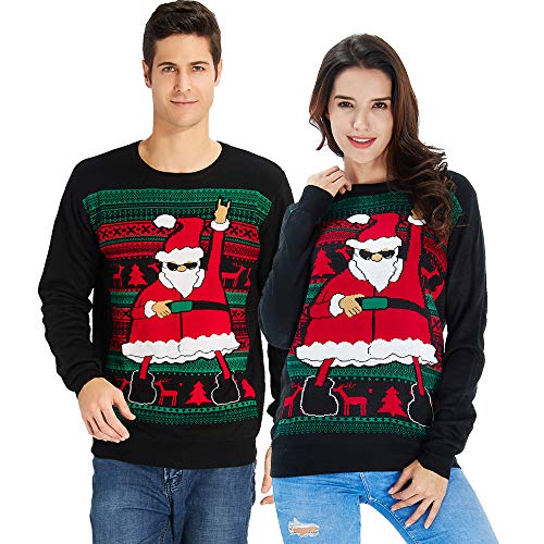 Goodstoworld Jersey Navidad Mujer Hombre Familia Feo Novedad Elfo Motivos Suéter Tejido Unisex Ugly Christmas Sweater Jumper